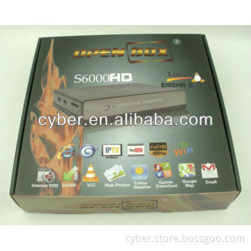 Full HD1080p IPTV Satellite Receiver Openbox S6000 HD support webbrowser streaming media receiver
